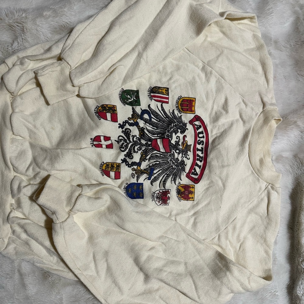 Cream Austria Crest Graphic Sweater